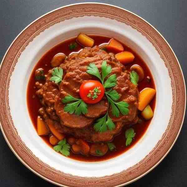 Мясная солянка припущенная с овощами